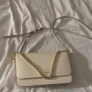 Kate Spade Ivory Crossbody Bag with Gold Chain
